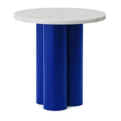 Normann Copenhagen Side Tables*Dit side table Ø40 cm, White Carrara-bright Blue
