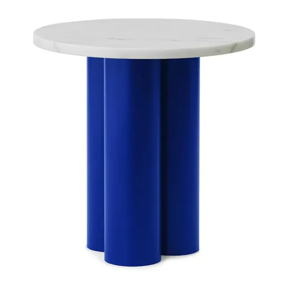 Normann Copenhagen Side Tables*Dit side table Ø40 cm, White Carrara-bright Blue