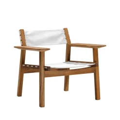 Skargaarden Outdoor Lounge Furniture*Djurö lounge chair, Batyline , teak White