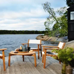 Skargaarden Outdoor Lounge Furniture*Djurö lounge chair, Batyline , teak White