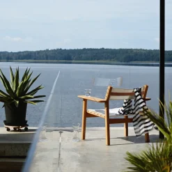 Skargaarden Outdoor Lounge Furniture*Djurö lounge chair, Batyline , teak White