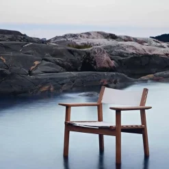 Skargaarden Outdoor Lounge Furniture*Djurö lounge chair, Batyline , teak White