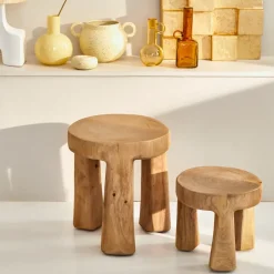 URBAN NATURE CULTURE Stools*Donna stool Ø27x25 cm, Natural Brown