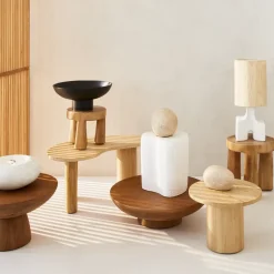 URBAN NATURE CULTURE Stools*Donna stool Ø27x25 cm, Natural Brown