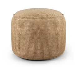 Ethnicraft Seating*Donut outdoor pouf seat pouf, Marsala check Beige