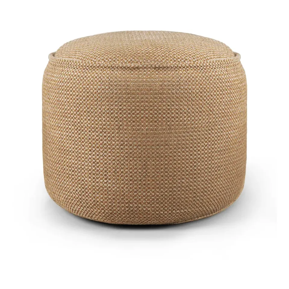 Ethnicraft Seating*Donut outdoor pouf seat pouf, Marsala check Beige