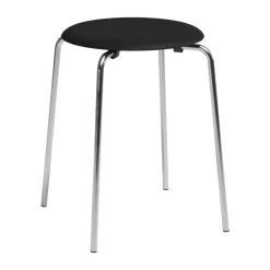 Fritz Hansen Stools*Dot stool, Black ash-chrome BlackSilver-coloured