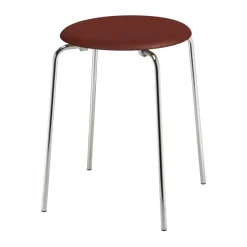 Fritz Hansen Stools*Dot stool leather, Chestnut Brown