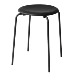 Fritz Hansen Stools*Dot stool leather, Cowboy Black