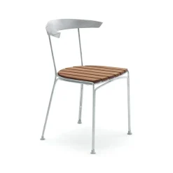 Byarums bruk Seating|Balcony Furniture*Dover chair, Mahogany, raw aluminum stand BrownSilver-coloured