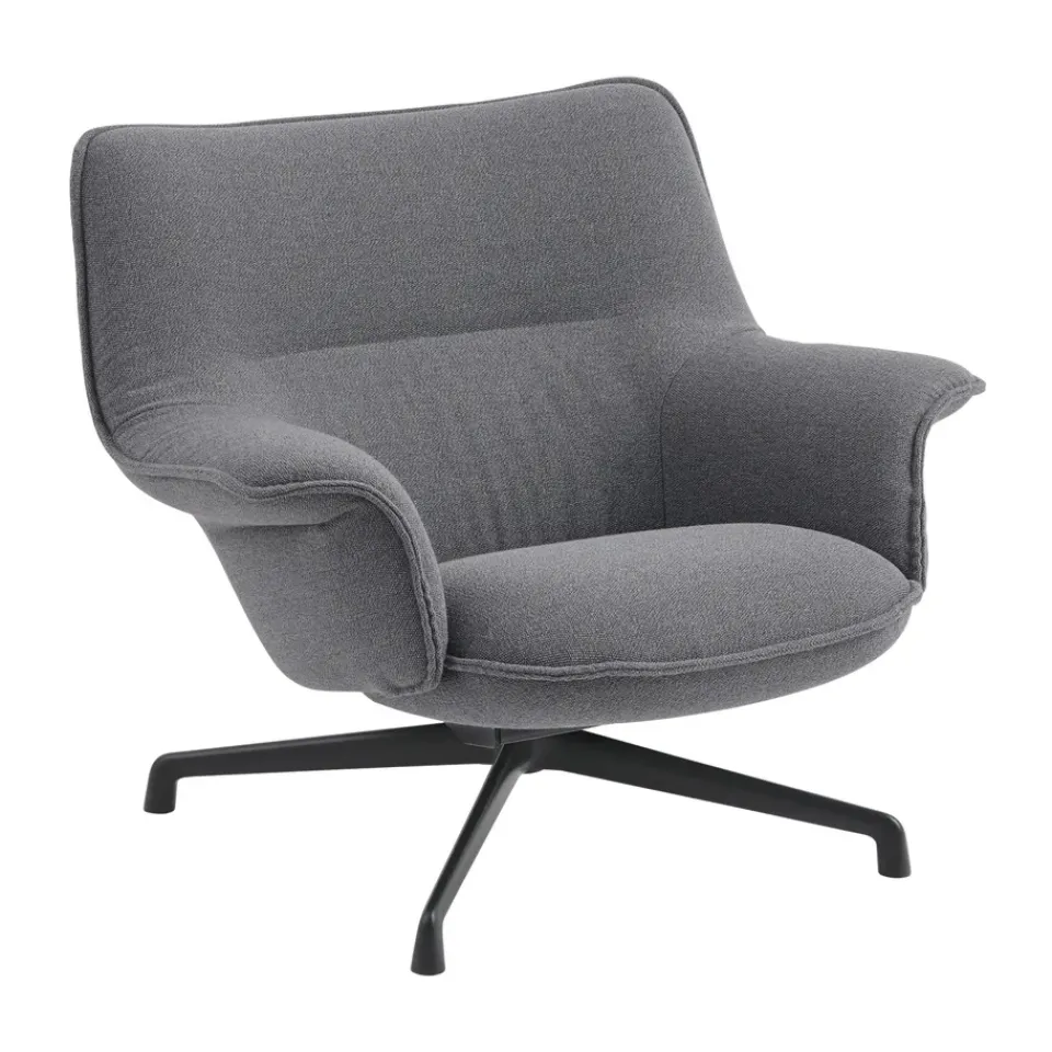 Muuto Armchairs & Footstools*Doze armchair low swivel base, Ocean 80-anthracite Black