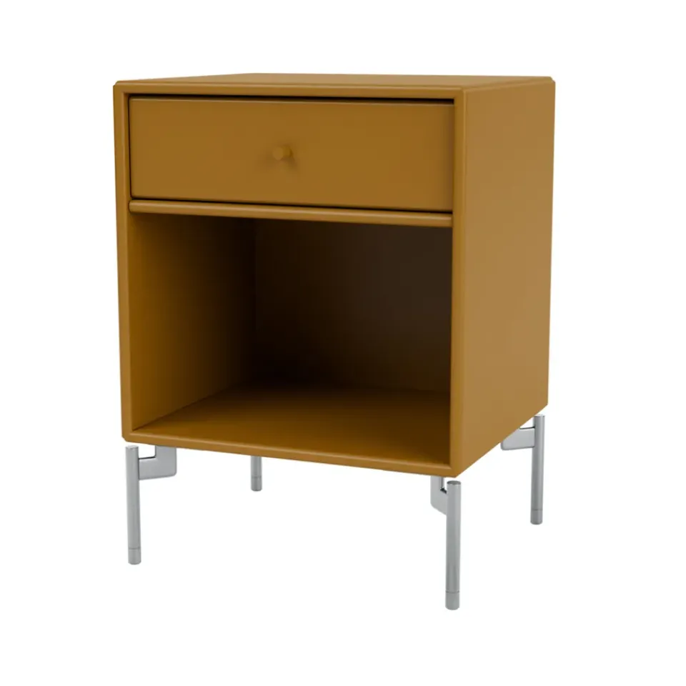 Montana Bedside Tables*Dream bedside table, Amber, chrome legs Yellow