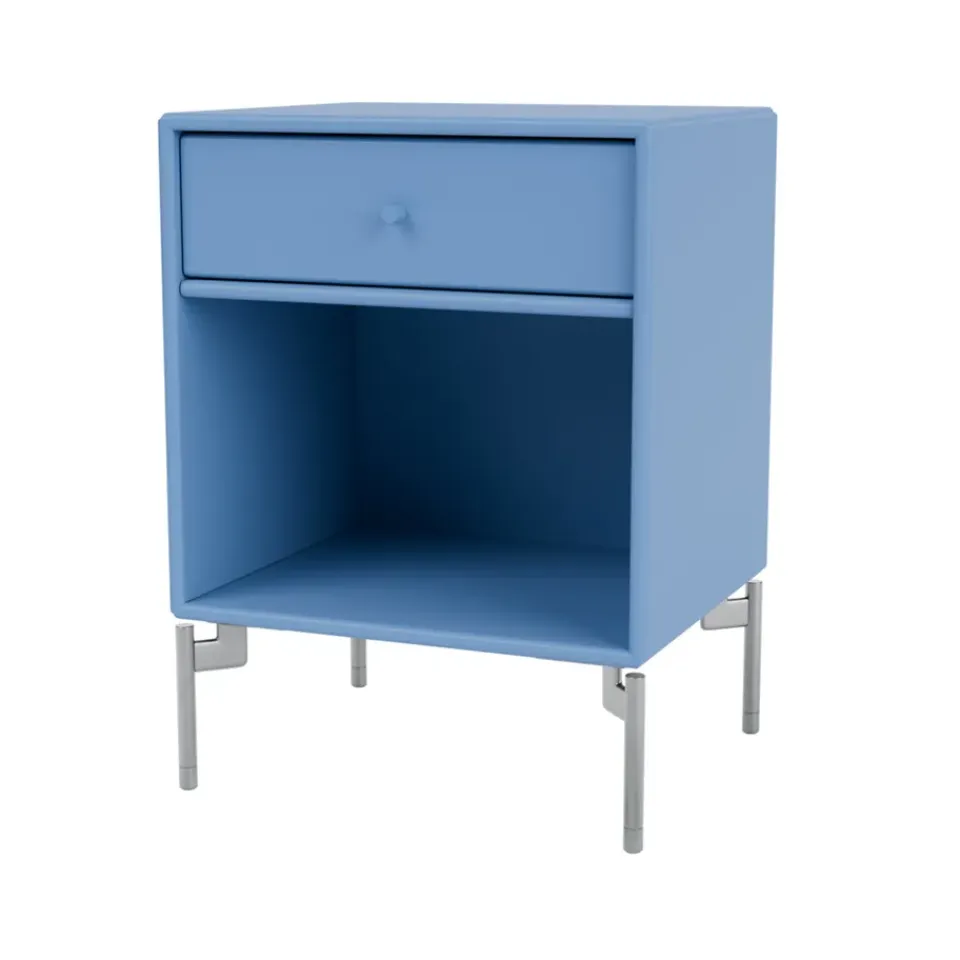 Montana Bedside Tables*Dream bedside table, Azure 154, chrome legs Blue