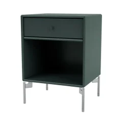 Montana Bedside Tables*Dream bedside table, Black jade 163, chrome legs Green