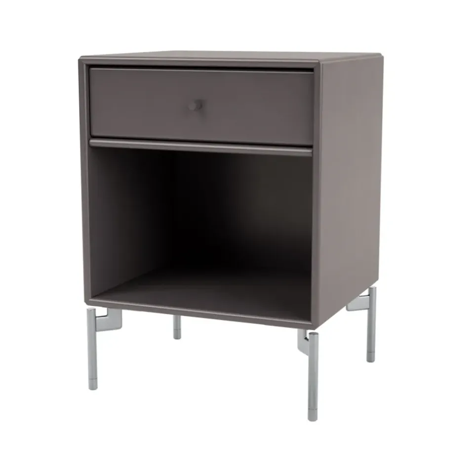 Montana Bedside Tables*Dream bedside table, Coffee 35, chrome legs Brown