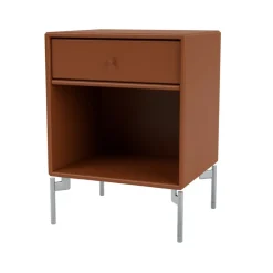 Montana Bedside Tables*Dream bedside table, Hazelnut 146, chrome legs Brown