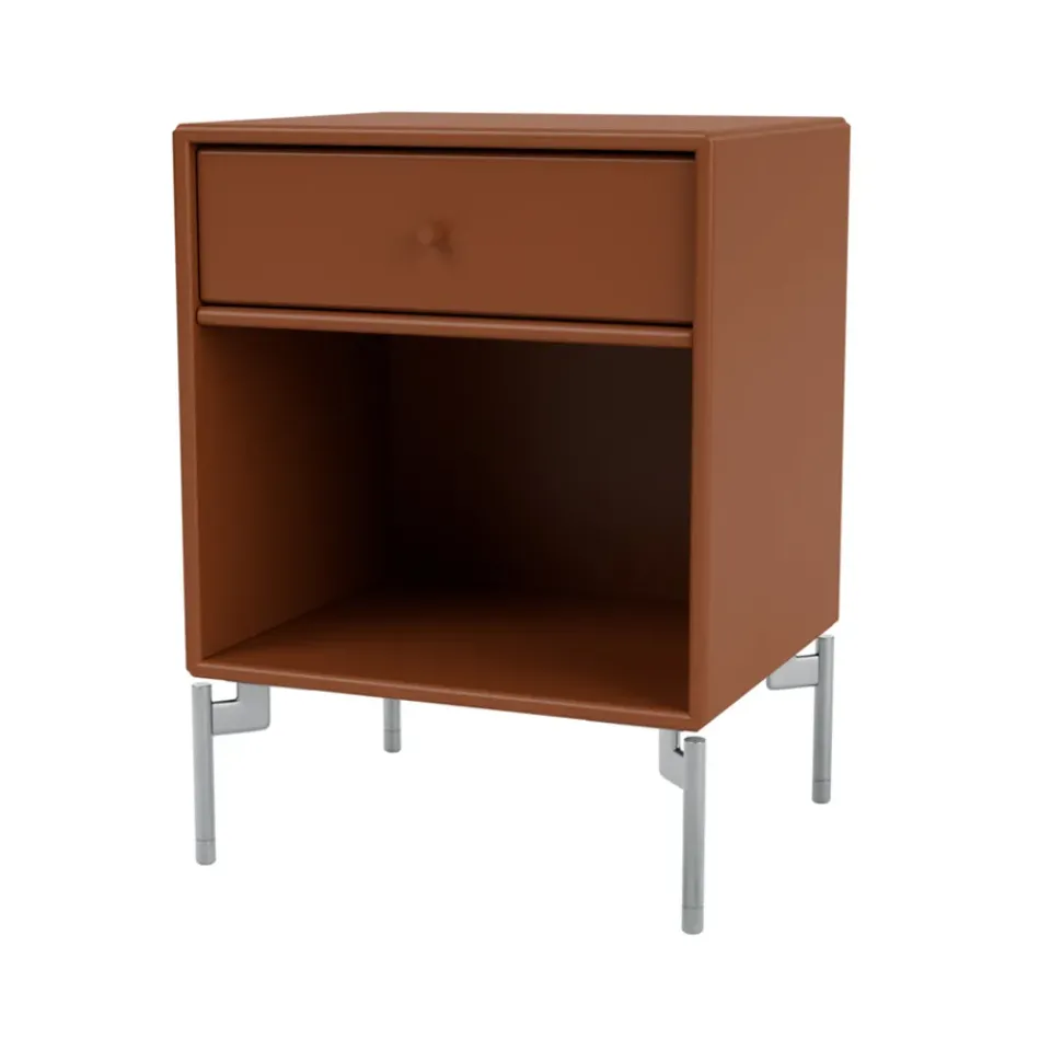 Montana Bedside Tables*Dream bedside table, Hazelnut 146, chrome legs Brown