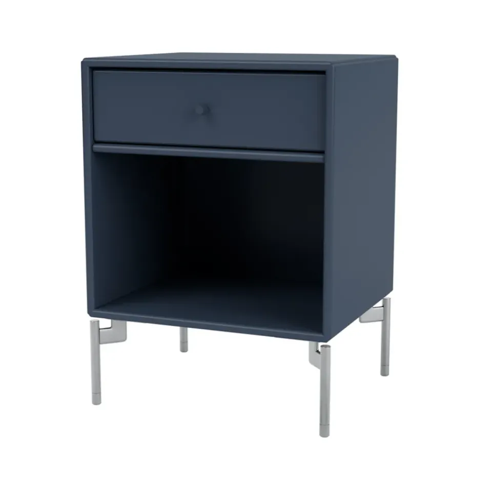 Montana Bedside Tables*Dream bedside table, Juniper 138, chrome legs Blue