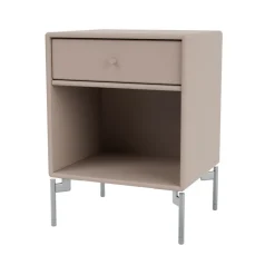 Montana Bedside Tables*Dream bedside table, Mushroom 137, chrome legs Brown