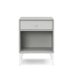 Montana Bedside Tables*Dream bedside table, Nordic 09 with drawer, white legs Grey