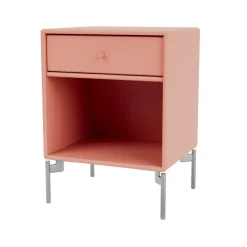 Montana Bedside Tables*Dream bedside table, Rhubarb 151, chrome legs Pink