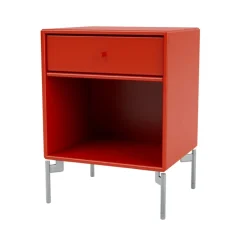 Montana Bedside Tables*Dream bedside table, Rosehip 145, chrome legs Red