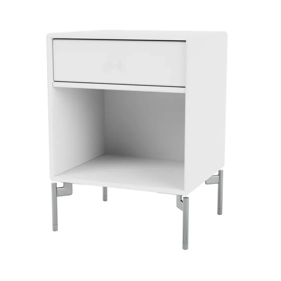 Montana Bedside Tables*Dream bedside table, Snow 38, chrome legs White