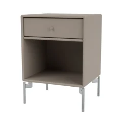 Montana Bedside Tables*Dream bedside table, Truffle 141, chrome legs Beige