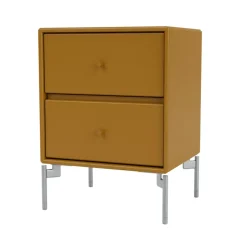 Montana Bedside Tables*Drift bedside table, Amber, chrome legs cm Yellow