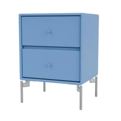 Montana Bedside Tables*Drift bedside table, Azure 154, chrome legs cm Blue