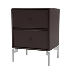 Montana Bedside Tables*Drift bedside table, Balsamic 160, chrome legs cm Brown