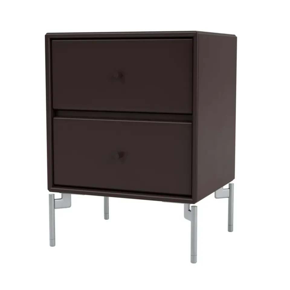 Montana Bedside Tables*Drift bedside table, Balsamic 160, chrome legs cm Brown