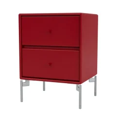 Montana Bedside Tables*Drift bedside table, Beetroot 165, chrome legs cm Red