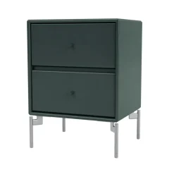 Montana Bedside Tables*Drift bedside table, Black jade 163, chrome legs cm Green