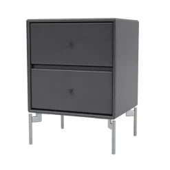 Montana Bedside Tables*Drift bedside table, Coal 36, chrome legs cm Grey