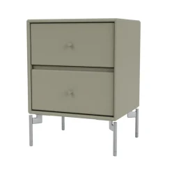 Montana Bedside Tables*Drift bedside table, Fennel 144, chrome legs cm Green