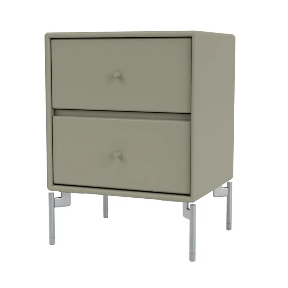 Montana Bedside Tables*Drift bedside table, Fennel 144, chrome legs cm Green
