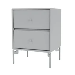 Montana Bedside Tables*Drift bedside table, Fjord 02, chrome legs cm Grey
