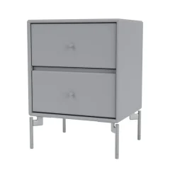 Montana Bedside Tables*Drift bedside table, Graphic 100, chrome legs cm Grey