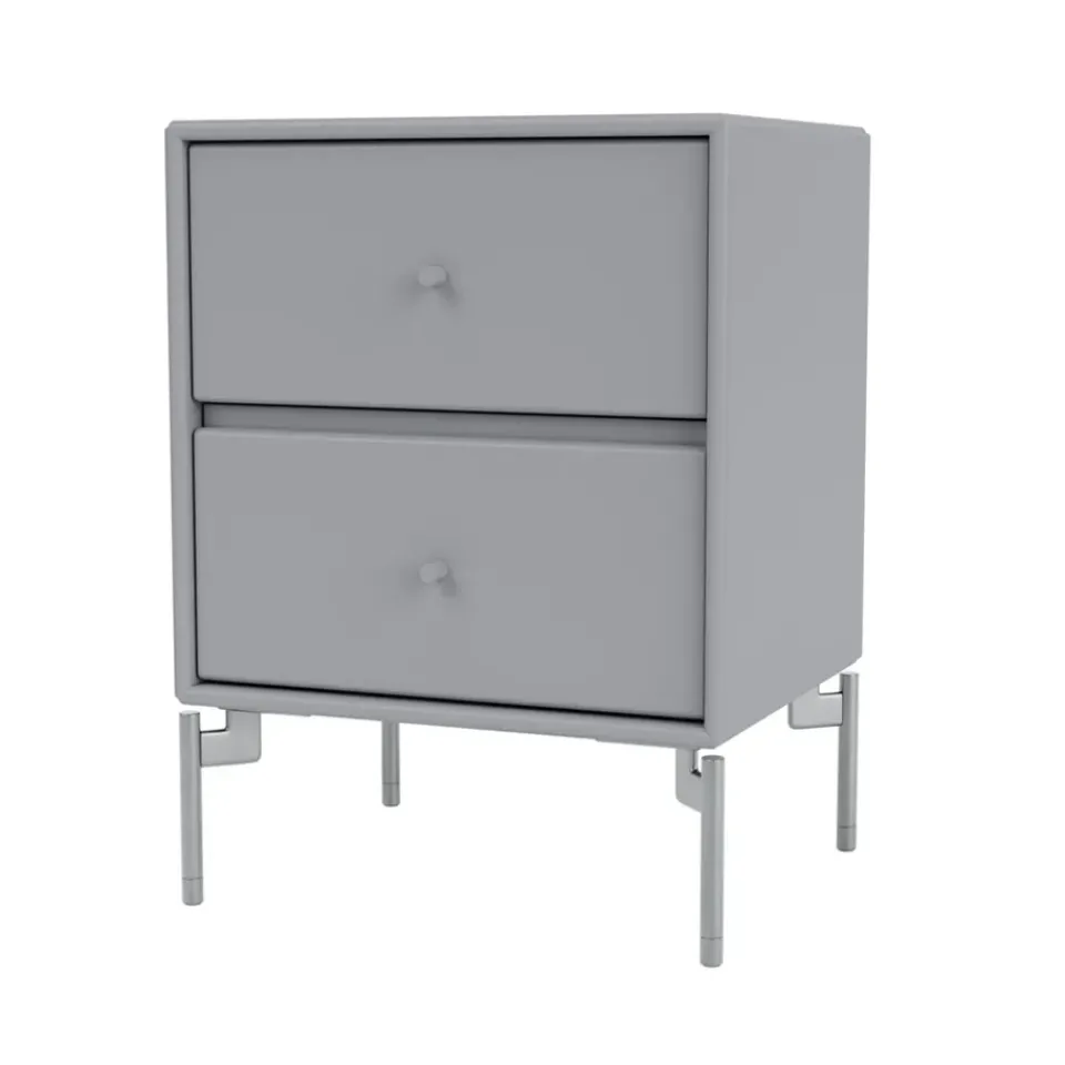 Montana Bedside Tables*Drift bedside table, Graphic 100, chrome legs cm Grey