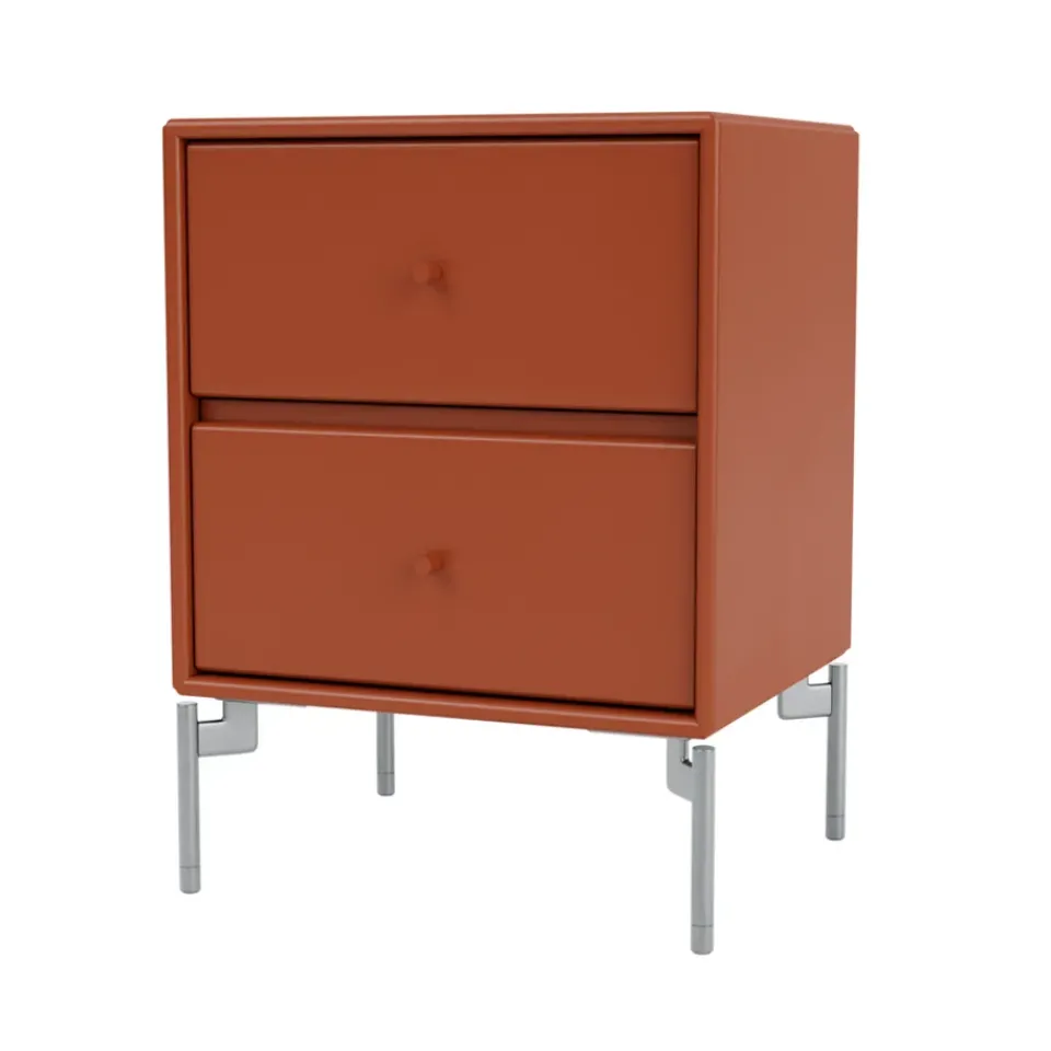 Montana Bedside Tables*Drift bedside table, Hokkaido 162, chrome legs cm Orange