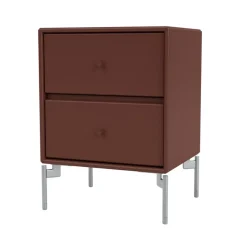 Montana Bedside Tables*Drift bedside table, Masala 155, chrome legs cm Brown