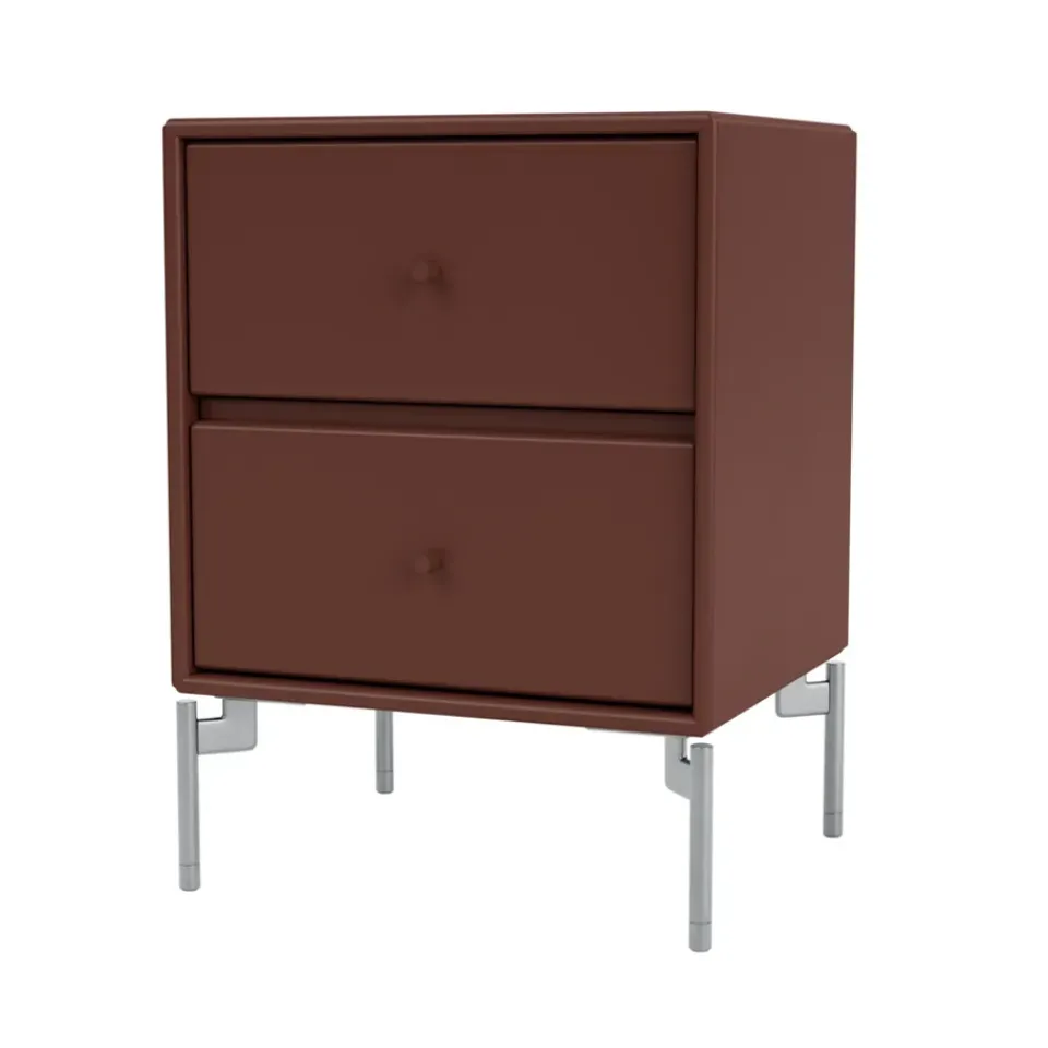 Montana Bedside Tables*Drift bedside table, Masala 155, chrome legs cm Brown