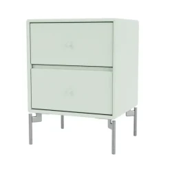 Montana Bedside Tables*Drift bedside table, Mist 161, chrome legs cm Green