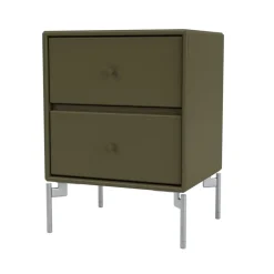 Montana Bedside Tables*Drift bedside table, Oregano 139, chrome legs cm Green