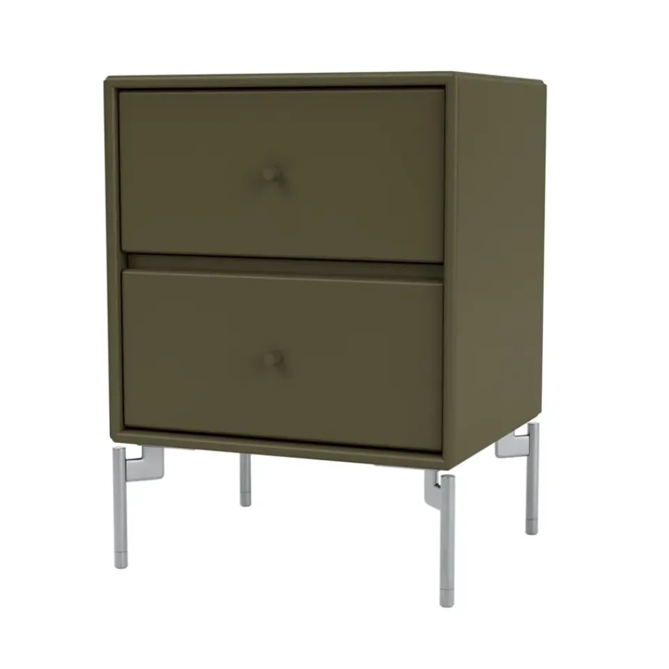 Montana Bedside Tables*Drift bedside table, Oregano 139, chrome legs cm Green