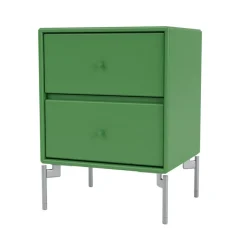 Montana Bedside Tables*Drift bedside table, Parsley 152, chrome legs cm Green