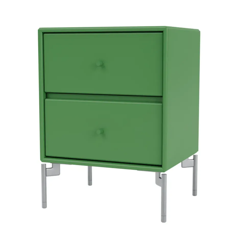 Montana Bedside Tables*Drift bedside table, Parsley 152, chrome legs cm Green