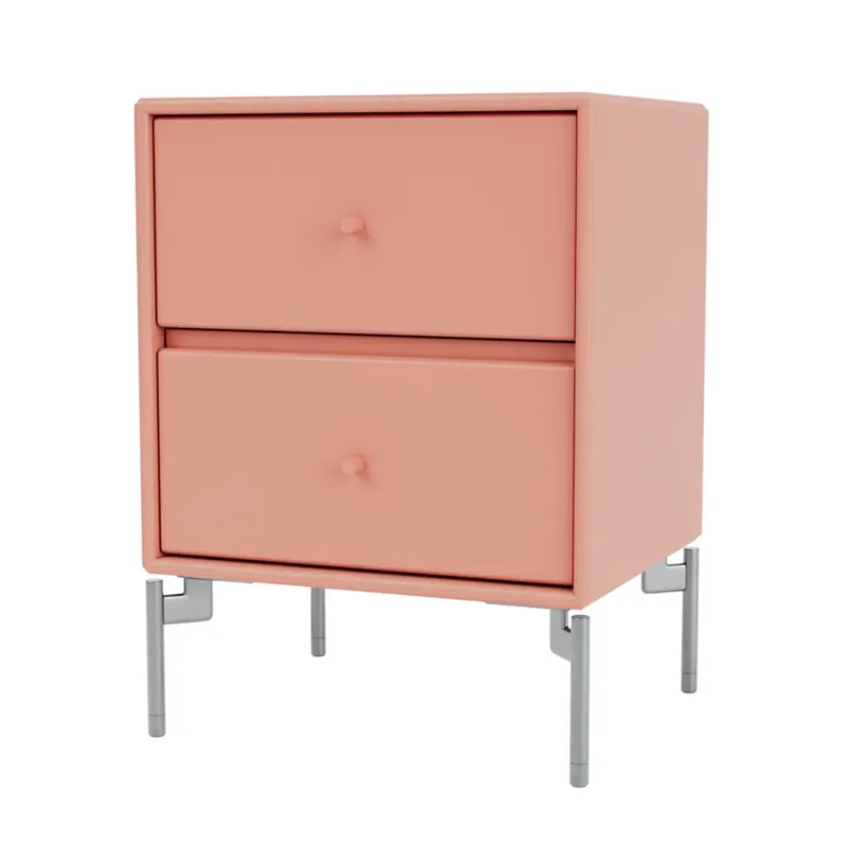 Montana Bedside Tables*Drift bedside table, Rhubarb 151, chrome legs cm Pink
