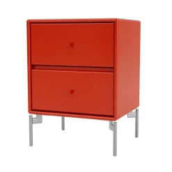 Montana Bedside Tables*Drift bedside table, Rosehip 145, chrome legs cm Red